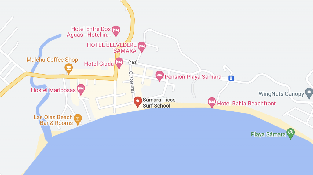 Where to find Tico's Surf School in Playa Sámara